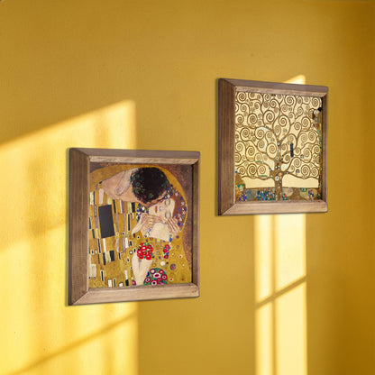 Gustav Klimt The Kiss & Tree of Life Duo Stone Wall Art Set