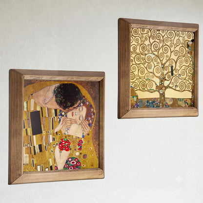 Gustav Klimt The Kiss & Tree of Life Duo Stone Wall Art Set