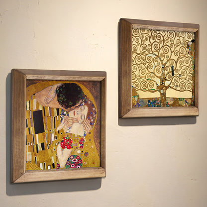 Gustav Klimt The Kiss & Tree of Life Duo Stone Wall Art Set