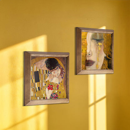 Gustav Klimt The Kiss & Golden Tears Duo Stone Wall Art Set