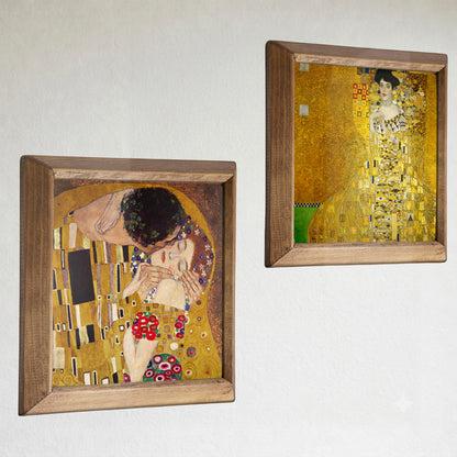 Gustav Klimt The Kiss & Adele Duo Stone Wall Art Set