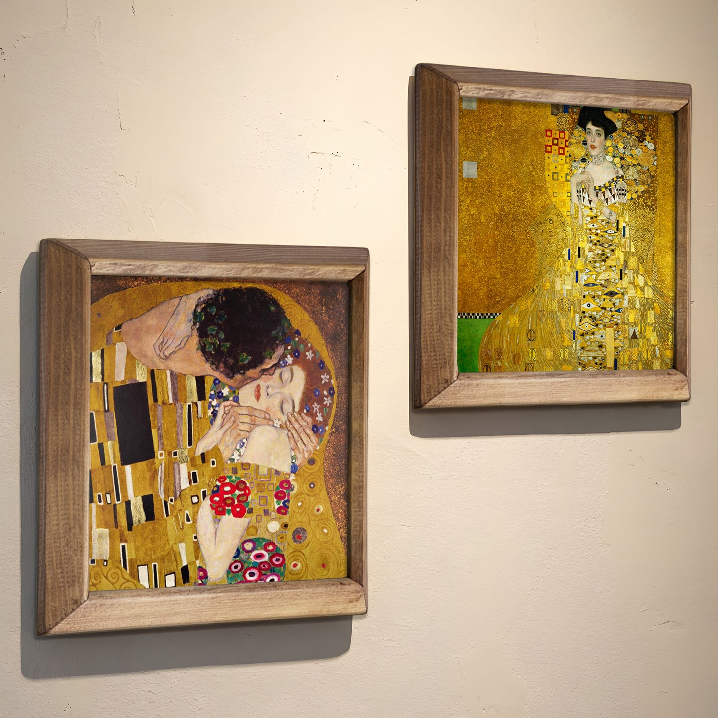 Gustav Klimt The Kiss & Adele Duo Stone Wall Art Set