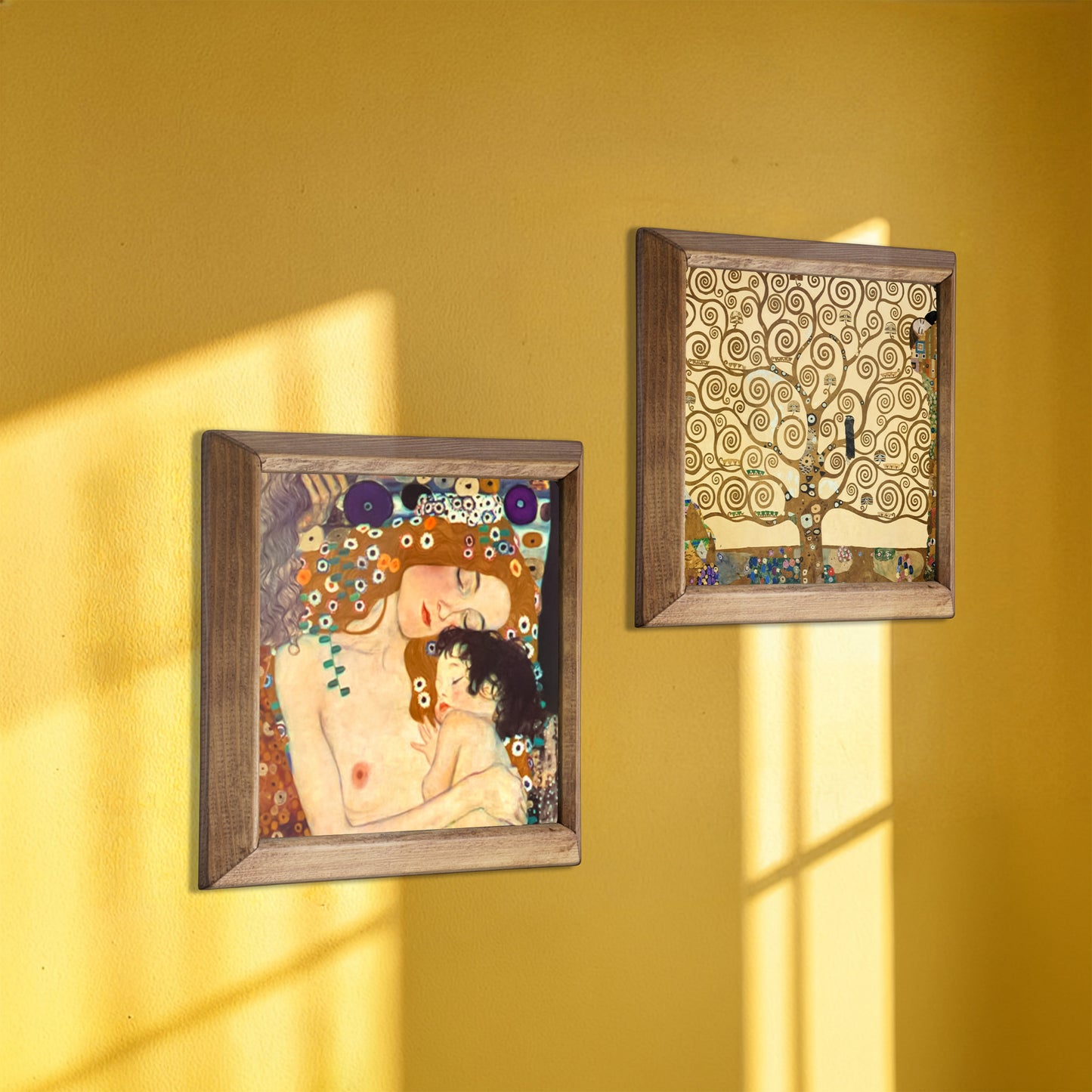 Klimt Mother & Child and Tree of Life Duo Stone Wall Art Set