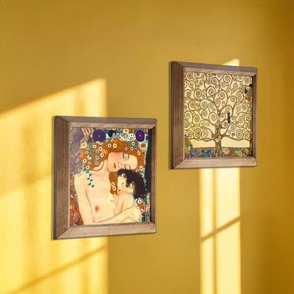 Klimt Mother & Child and Tree of Life Duo Stone Wall Art Set
