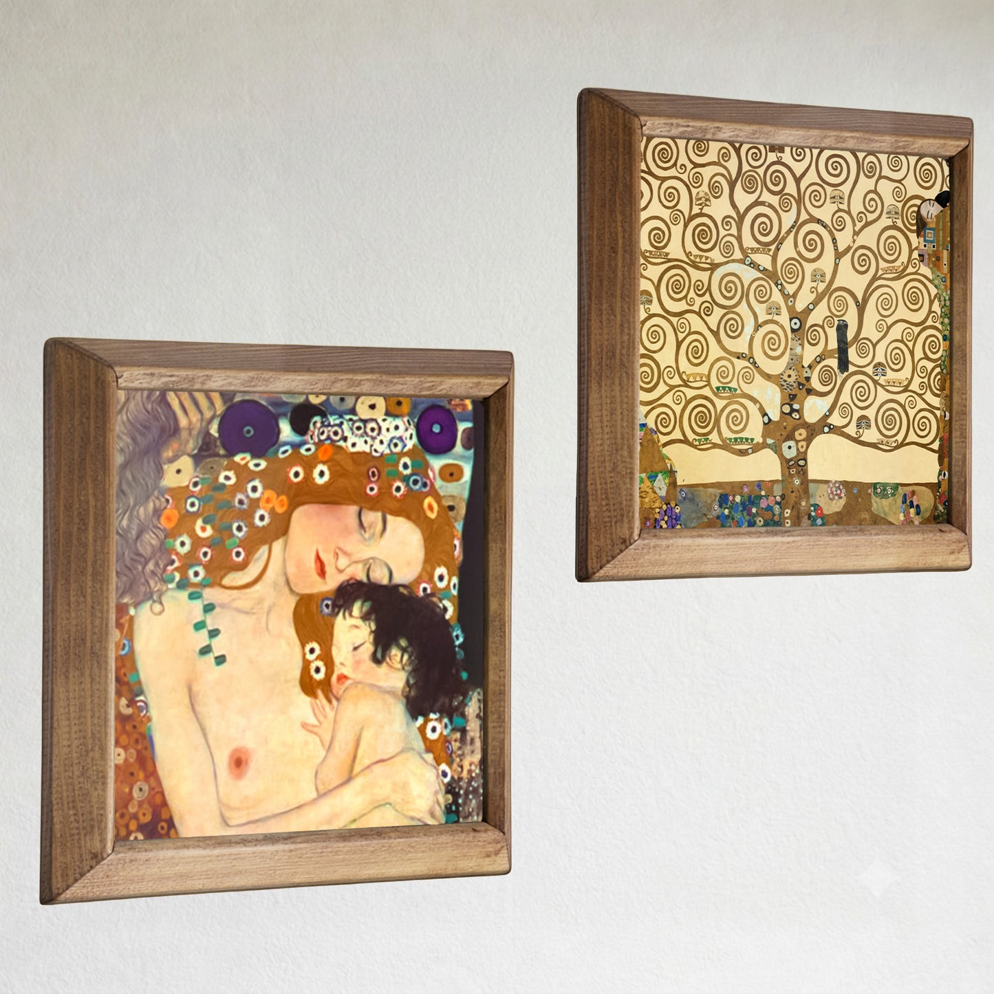 Klimt Mother & Child and Tree of Life Duo Stone Wall Art Set