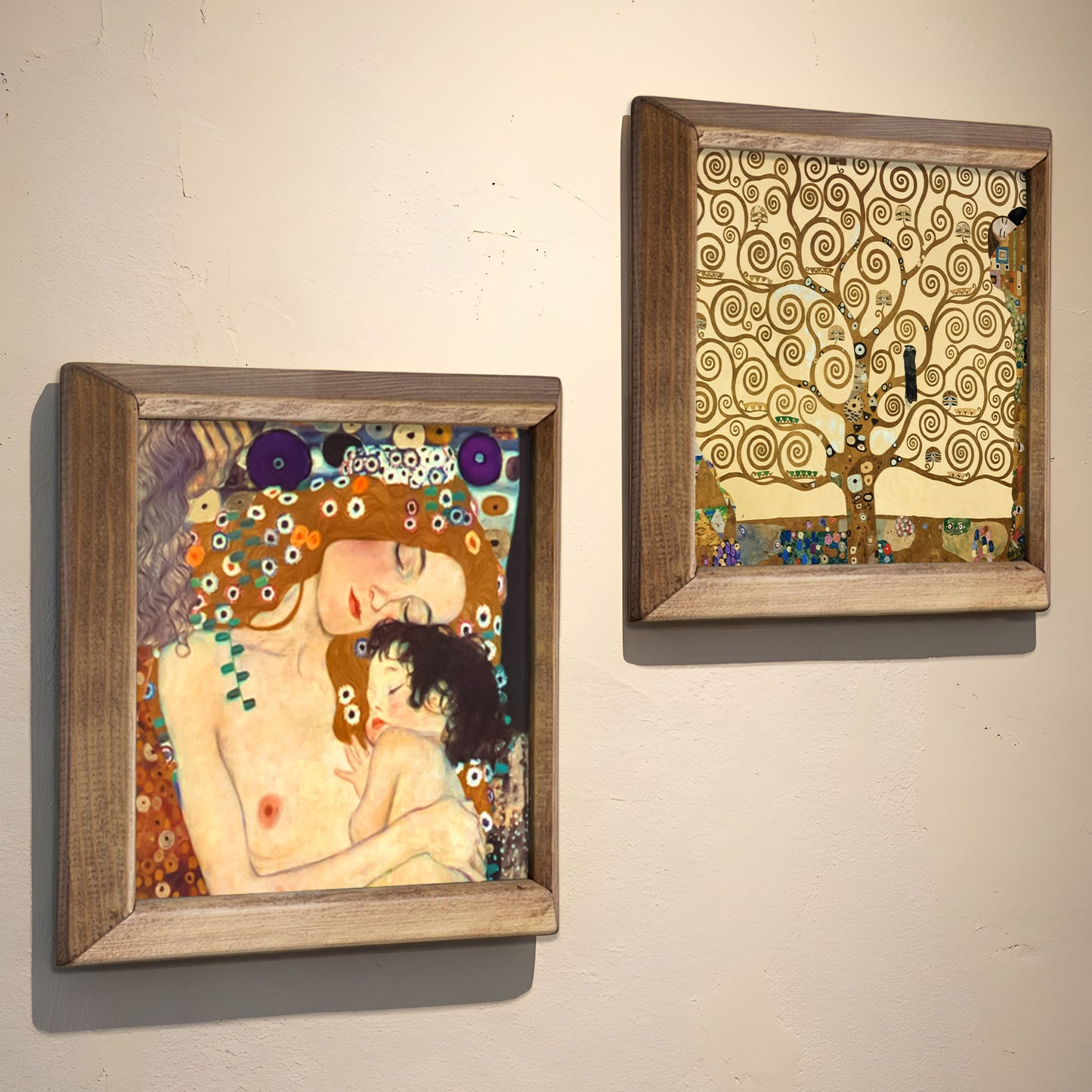Klimt Mother & Child and Tree of Life Duo Stone Wall Art Set