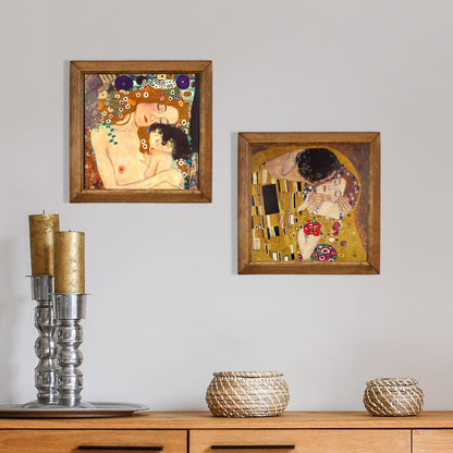 Klimt The Kiss & Mother and Child Duo Stone Wall Art Set