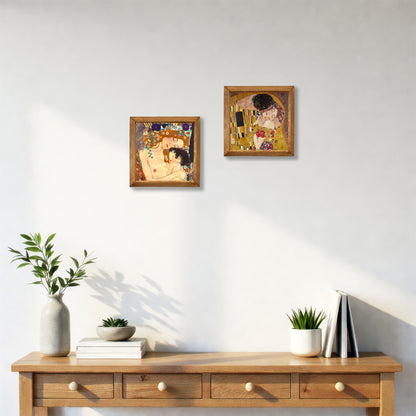Klimt The Kiss & Mother and Child Duo Stone Wall Art Set