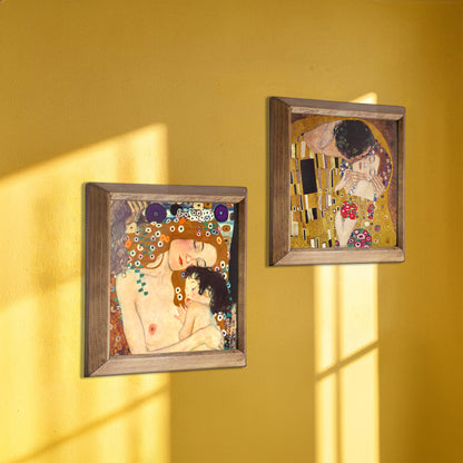 Klimt The Kiss & Mother and Child Duo Stone Wall Art Set