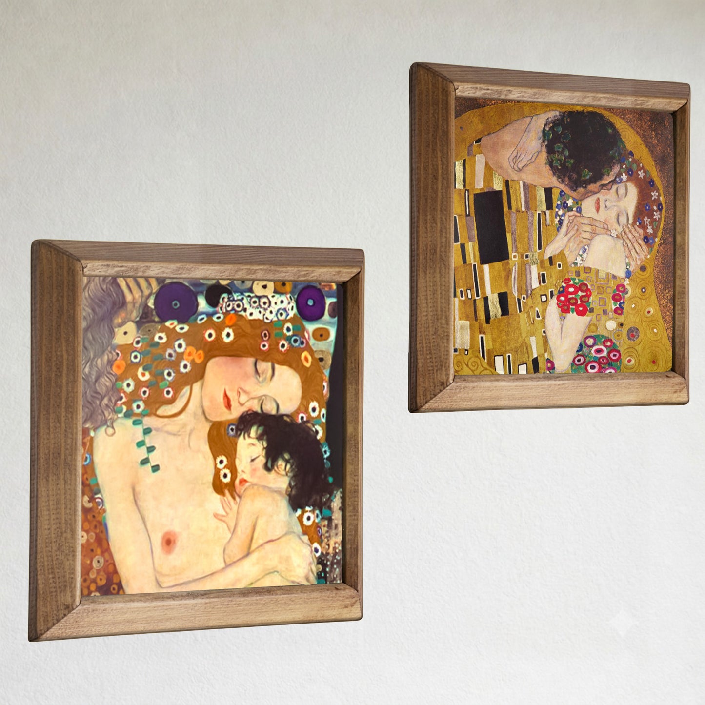 Klimt The Kiss & Mother and Child Duo Stone Wall Art Set