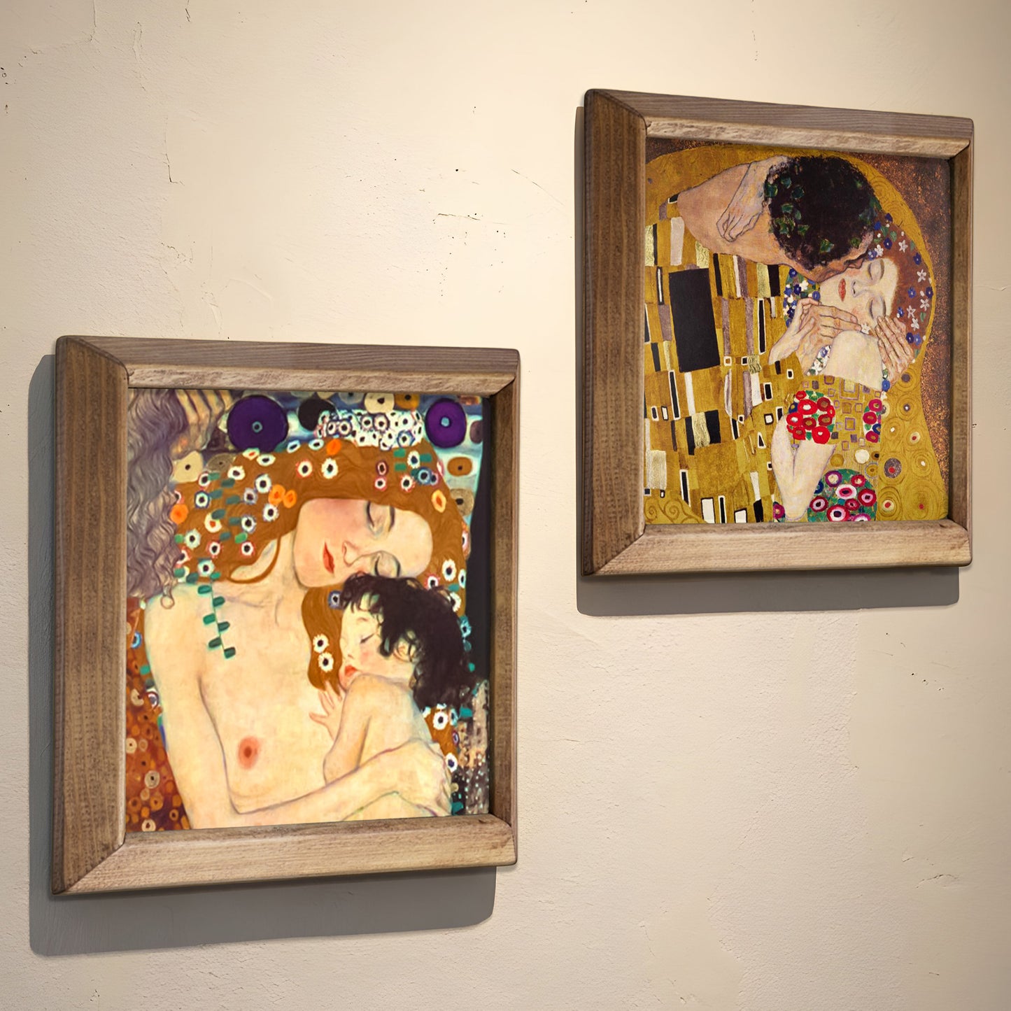 Klimt The Kiss & Mother and Child Duo Stone Wall Art Set