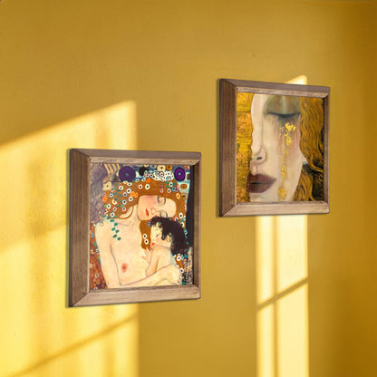 Klimt Mother & Child and Golden Tears Duo Stone Wall Art Set
