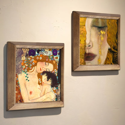 Klimt Mother & Child and Golden Tears Duo Stone Wall Art Set