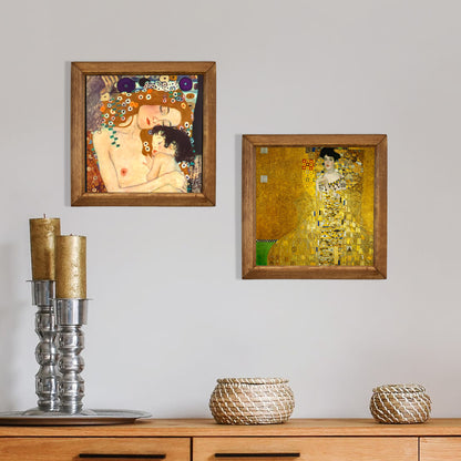 Klimt Mother & Child and Adele Duo Stone Wall Art Set