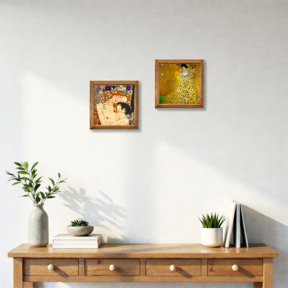 Klimt Mother & Child and Adele Duo Stone Wall Art Set