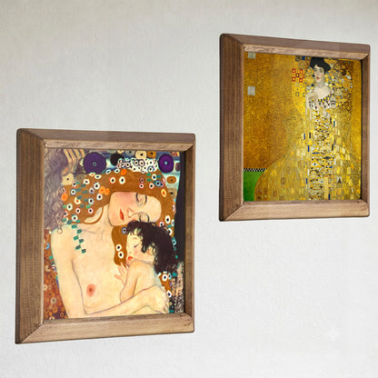 Klimt Mother & Child and Adele Duo Stone Wall Art Set