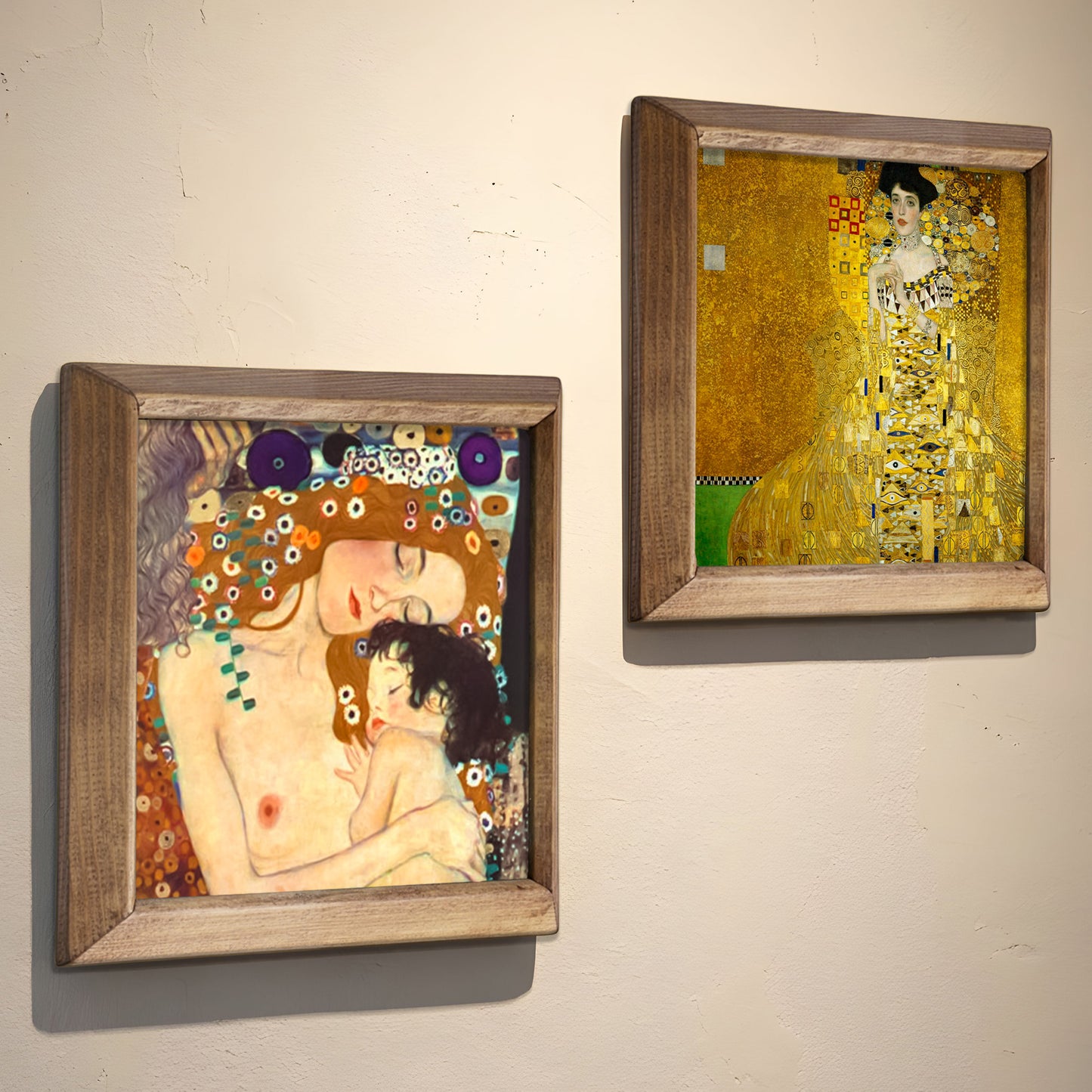 Klimt Mother & Child and Adele Duo Stone Wall Art Set