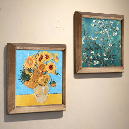 Van Gogh Sunflowers & Almond Blossoms Duo Natural Stone Wall Art Set