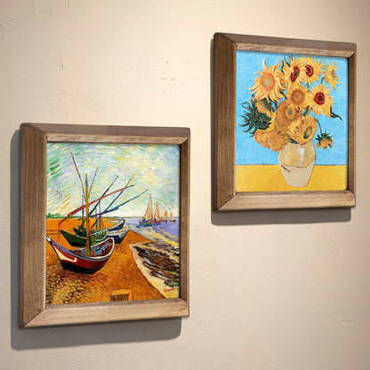 Van Gogh Sunflowers & Fishing Boats Duo Stone Wall Art Set