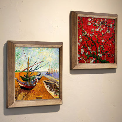 Van Gogh Fishing Boats & Almond Blossom Duo Stone Wall Art Set