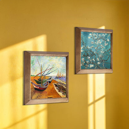 Van Gogh Fishing Boats & Almond Blossoms Duo Stone Wall Art Set