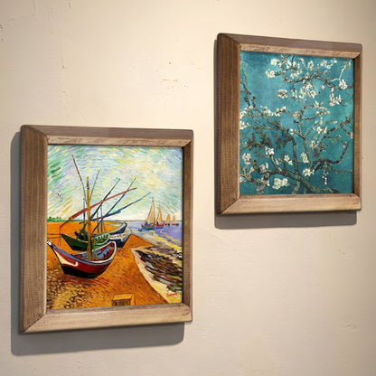 Van Gogh Fishing Boats & Almond Blossoms Duo Stone Wall Art Set