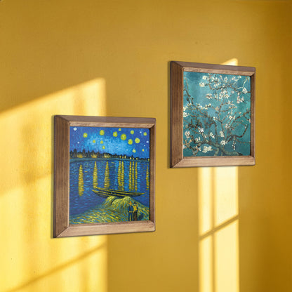 Van Gogh Starry Night & Almond Blossom Duo Stone Wall Art Set