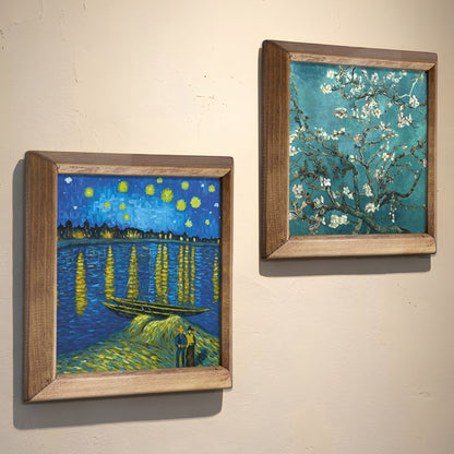 Van Gogh Starry Night & Almond Blossom Duo Stone Wall Art Set