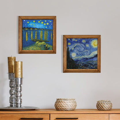 Van Gogh Starry Nights Duo Stone Wall Art Set