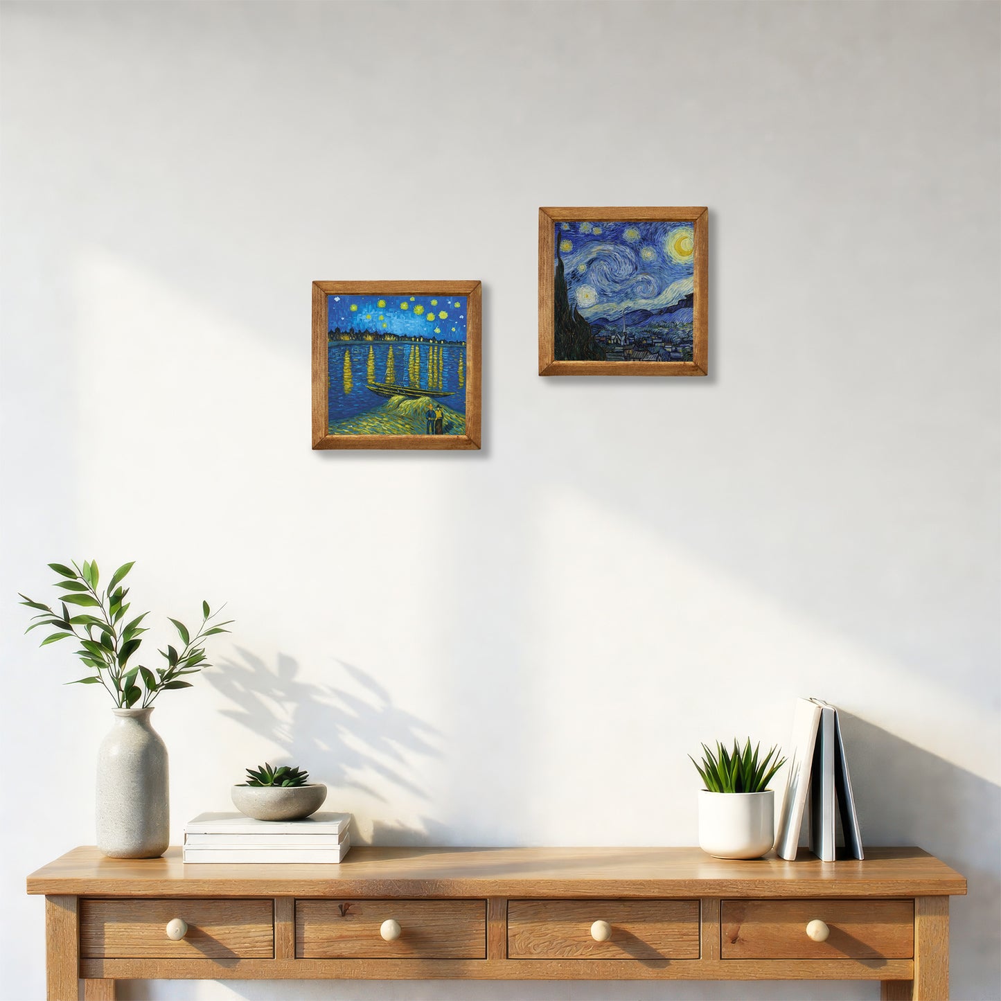 Van Gogh Starry Nights Duo Stone Wall Art Set