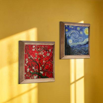 Van Gogh Almond Blossoms & Starry Night Duo Stone Wall Art Set