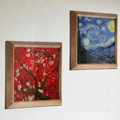Van Gogh Almond Blossoms & Starry Night Duo Stone Wall Art Set