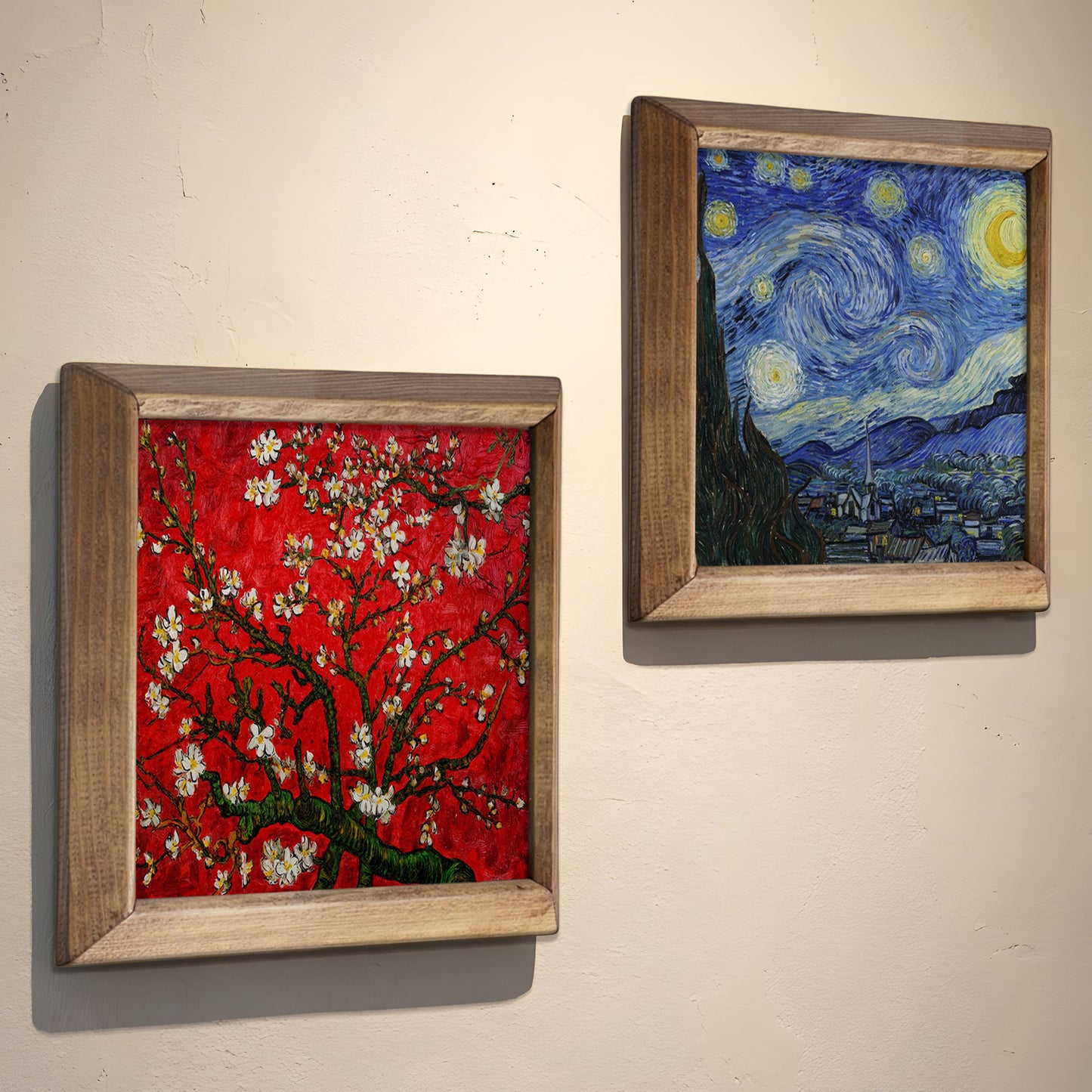 Van Gogh Almond Blossoms & Starry Night Duo Stone Wall Art Set