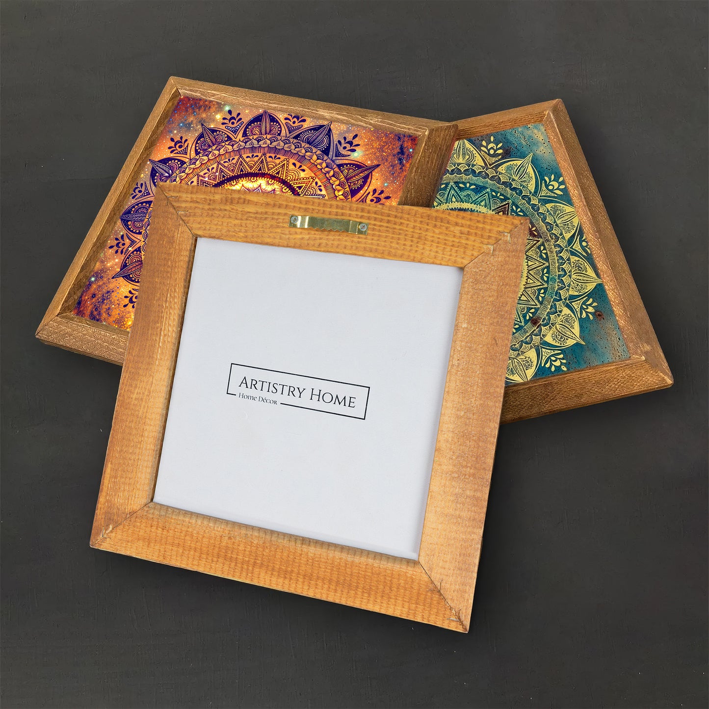 Cosmic Mandala Trio Stone Wall Art Set