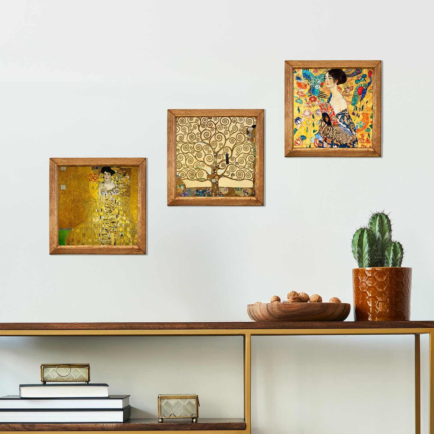 Gustav Klimt Framed Wall Art Trio – Gold Collection