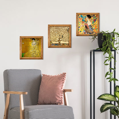 Gustav Klimt Framed Wall Art Trio – Gold Collection