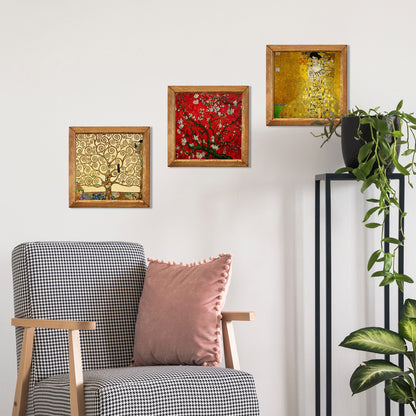 Klimt Tree, Adele and Van Gogh Blossom Trio Stone Wall Art Set