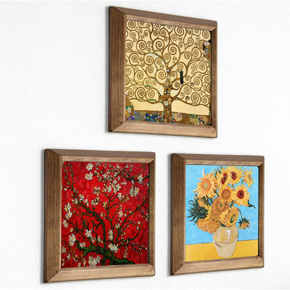 Klimt Tree ,Van Gogh Almond Blossoms and Sunflowers Trio Stone Wall Art Set