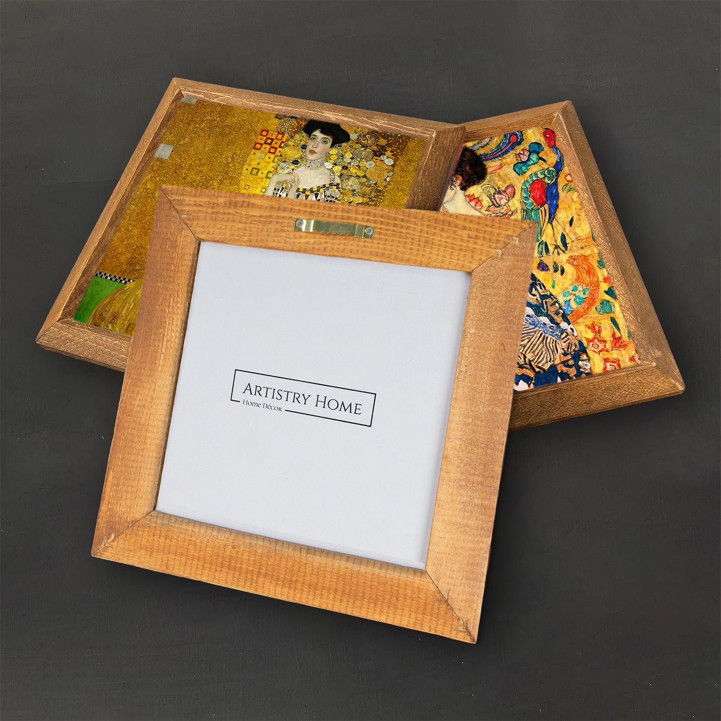 Gustav Klimt Golden Tears, Adele & Lady with Fan Trio Stone Wall Art Set