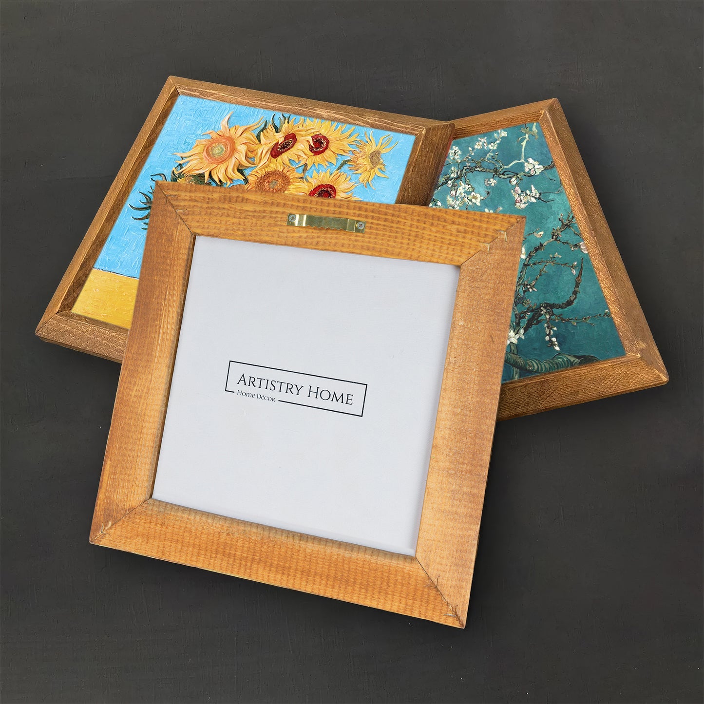 Van Gogh Sunflowers, Fishing Boats & Almond Blossom Trio Stone Wall Art Set