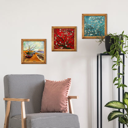 Van Gogh Fishing Boats & Almond Blossoms Trio Stone Wall Art Set