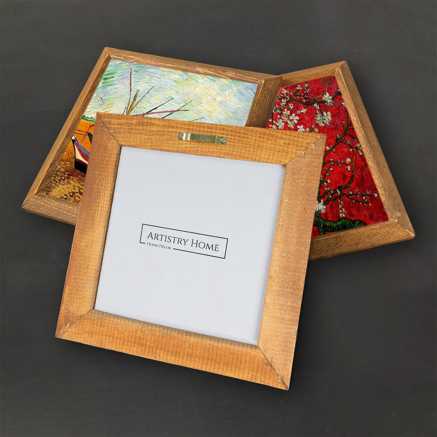 Van Gogh Starry Night, Fishing Boats & Almond Blossom Trio Stone Wall Art Set