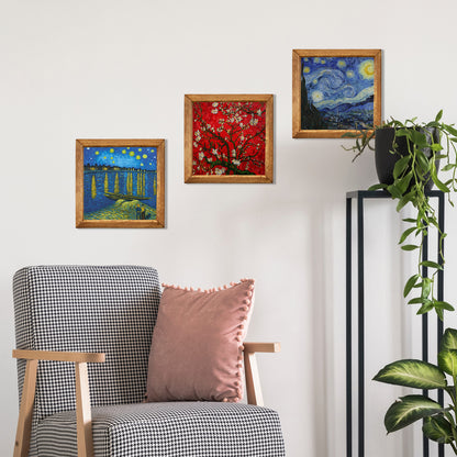 Van Gogh Starry Nights & Blossoming Tree Trio Stone Wall Art Set