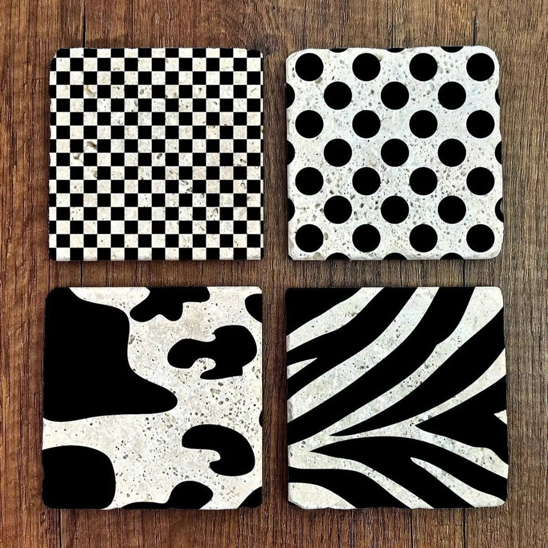 Set of 4 Monochrome Pop Coaster