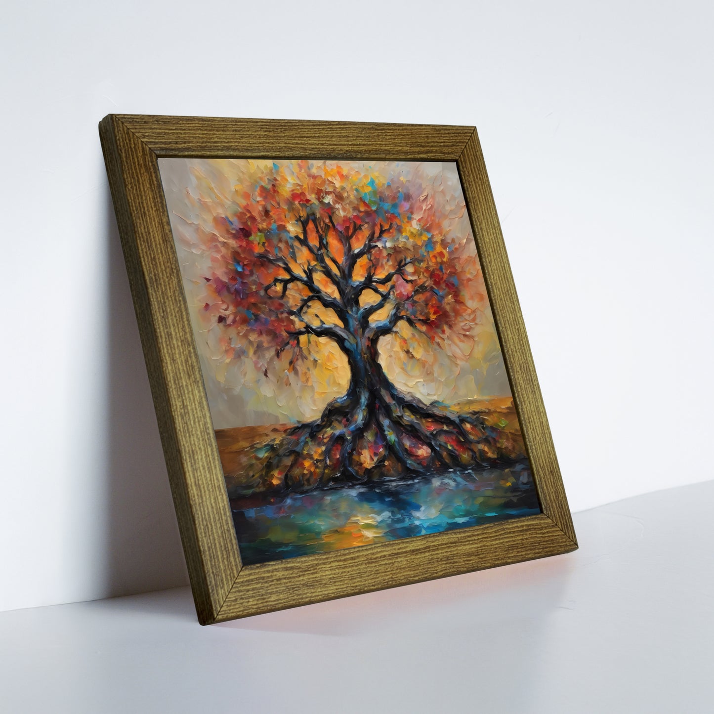 Radiant Tree of Life Kiln Fired Ceramic Tile Wall Art