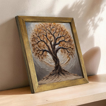 Earthtone Tree of Life Kiln Fired Ceramic Tile Wall Art