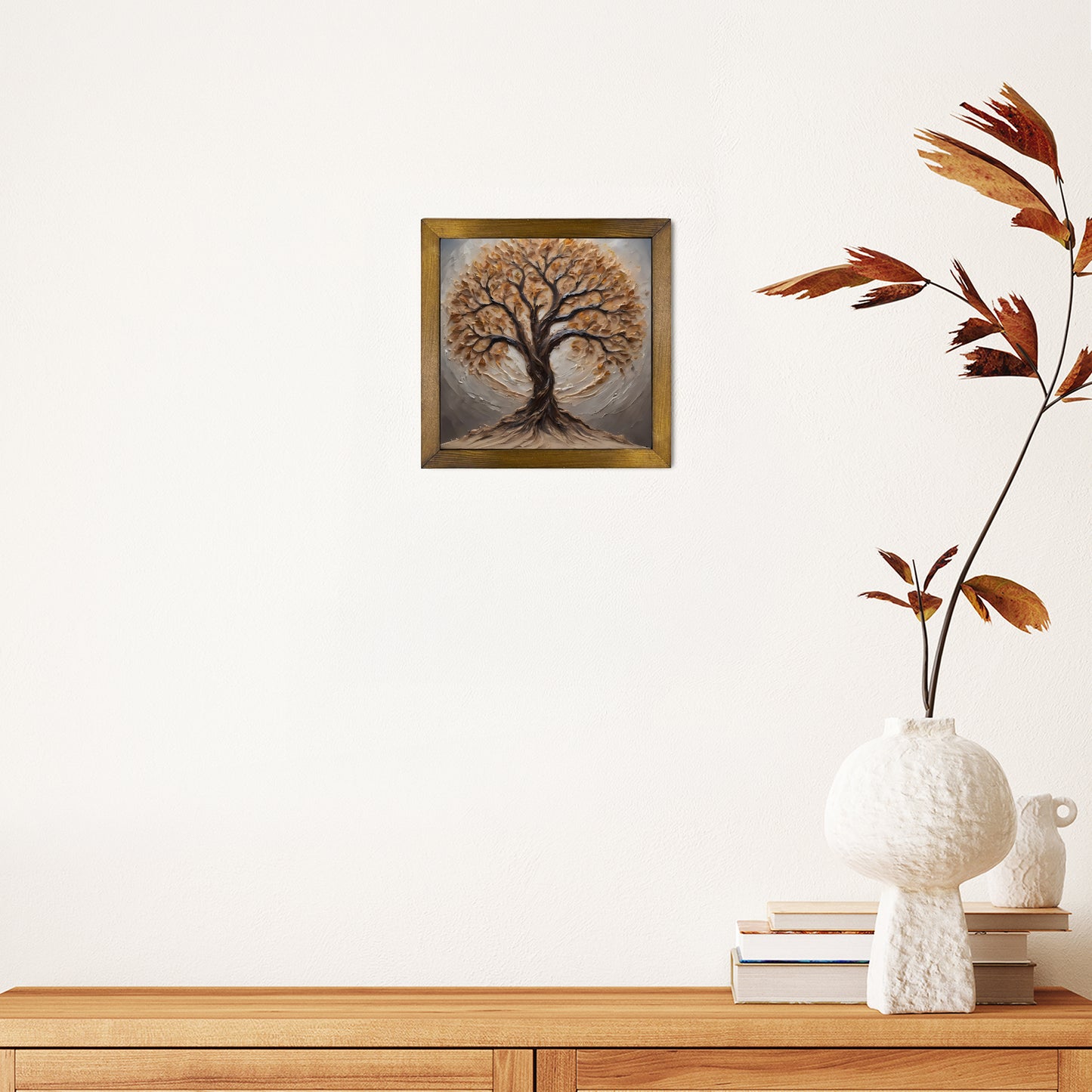 Earthtone Tree of Life Kiln Fired Ceramic Tile Wall Art