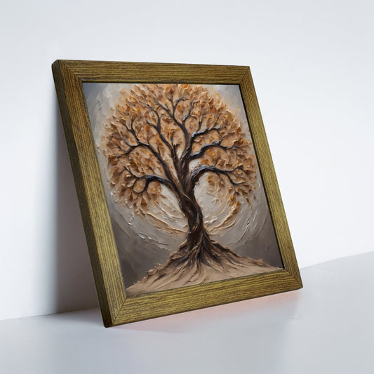 Earthtone Tree of Life Kiln Fired Ceramic Tile Wall Art