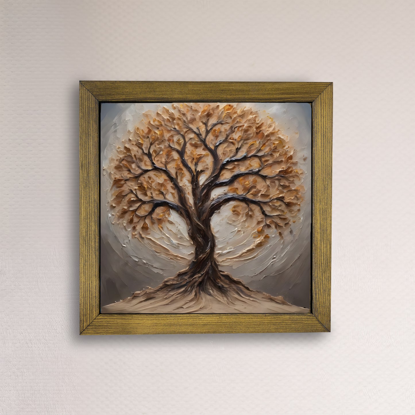 Earthtone Tree of Life Kiln Fired Ceramic Tile Wall Art