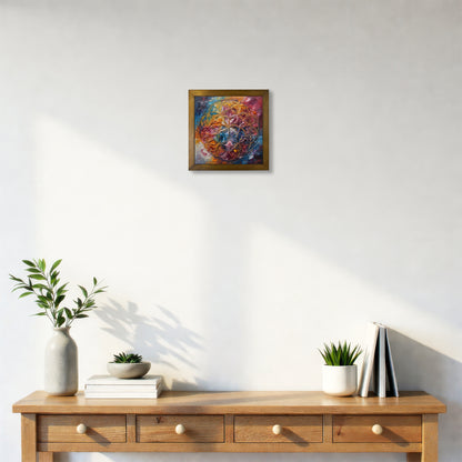 Sacred Geometry Flower of Life Kiln Fired Ceramic Tile Wall Art